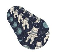 4 Pcs Car Air Fresheners Decorative Car Air Freshener Card Long Lasting Hanging Fragrance Scented Fun Cat Astronaut Car Aromatherapy Tablets Rearview Mirror Pendant for Men Women