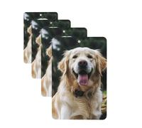 4 Pcs Car Air Fresheners Decorative Car Air Freshener Card Long Lasting Hanging Fragrance Scented Funny Golden Retriever Car Aromatherapy Tablets Rearview Mirror Pendant for Men Women
