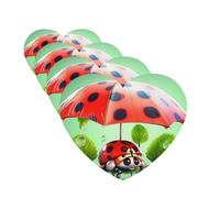 4 Pcs Car Air Fresheners Decorative Car Air Freshener Card Long Lasting Hanging Fragrance Scented Funny Ladybug Holding Umbrellas Car Aromatherapy Tablets Rearview Mirror Pendant for Men Women