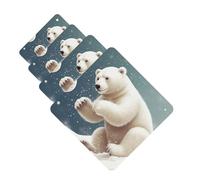 4 Pcs Car Air Fresheners Decorative Car Air Freshener Card Long Lasting Hanging Fragrance Scented Funny Polar Bear Playing Snowball Car Aromatherapy Tablets Rearview Mirror Pendant for Men Women