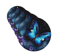 4 Pcs Car Air Fresheners Decorative Car Air Freshener Card Long Lasting Hanging Fragrance Scented Galaxy Blue Butterfly Car Aromatherapy Tablets Rearview Mirror Pendant for Men Women