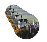 4 Pcs Car Air Fresheners Decorative Car Air Freshener Card Long Lasting Hanging Fragrance Scented Germany Neuschwanstein Castle Car Aromatherapy Tablets Rearview Mirror Pendant for Men Women