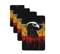 4 Pcs Car Air Fresheners Decorative Car Air Freshener Card Long Lasting Hanging Fragrance Scented Germany Flag Eagle Car Aromatherapy Tablets Rearview Mirror Pendant for Men Women