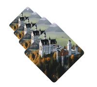4 Pcs Car Air Fresheners Decorative Car Air Freshener Card Long Lasting Hanging Fragrance Scented Germany Neuschwanstein Castle Car Aromatherapy Tablets Rearview Mirror Pendant for Men Women