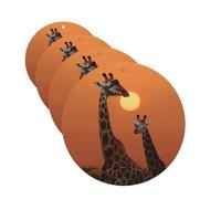 4 Pcs Car Air Fresheners Decorative Car Air Freshener Card Long Lasting Hanging Fragrance Scented Giraffe at Sunset Car Aromatherapy Tablets Rearview Mirror Pendant for Men Women