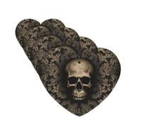 4 Pcs Car Air Fresheners Decorative Car Air Freshener Card Long Lasting Hanging Fragrance Scented Gothic wallpaper skull Car Aromatherapy Tablets Rearview Mirror Pendant for Men Women