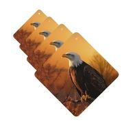 4 Pcs Car Air Fresheners Decorative Car Air Freshener Card Long Lasting Hanging Fragrance Scented Golden Sunset Bald Eagle Car Aromatherapy Tablets Rearview Mirror Pendant for Men Women