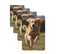 4 Pcs Car Air Fresheners Decorative Car Air Freshener Card Long Lasting Hanging Fragrance Scented Golden Retriever Running Car Aromatherapy Tablets Rearview Mirror Pendant for Men Women