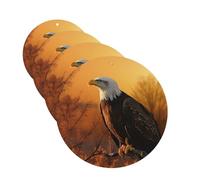 4 Pcs Car Air Fresheners Decorative Car Air Freshener Card Long Lasting Hanging Fragrance Scented Golden Sunset Bald Eagle Car Aromatherapy Tablets Rearview Mirror Pendant for Men Women