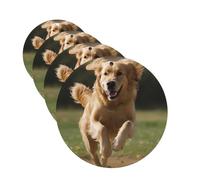 4 Pcs Car Air Fresheners Decorative Car Air Freshener Card Long Lasting Hanging Fragrance Scented Golden Retriever Running Car Aromatherapy Tablets Rearview Mirror Pendant for Men Women
