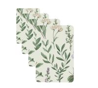 4 Pcs Car Air Fresheners Decorative Car Air Freshener Card Long Lasting Hanging Fragrance Scented Green Flower Herb Sage Leaves Car Aromatherapy Tablets Rearview Mirror Pendant for Men Women