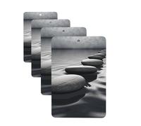 4 Pcs Car Air Fresheners Decorative Car Air Freshener Card Long Lasting Hanging Fragrance Scented Grey Zen Stones Picture Car Aromatherapy Tablets Rearview Mirror Pendant for Men Women