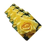 4 Pcs Car Air Fresheners Decorative Car Air Freshener Card Long Lasting Hanging Fragrance Scented Graceful Yellow Rose Flower Car Aromatherapy Tablets Rearview Mirror Pendant for Men Women