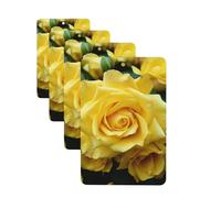 4 Pcs Car Air Fresheners Decorative Car Air Freshener Card Long Lasting Hanging Fragrance Scented Graceful Yellow Rose Flower Car Aromatherapy Tablets Rearview Mirror Pendant for Men Women