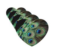 4 Pcs Car Air Fresheners Decorative Car Air Freshener Card Long Lasting Hanging Fragrance Scented Green Peacock Feather Car Aromatherapy Tablets Rearview Mirror Pendant for Men Women