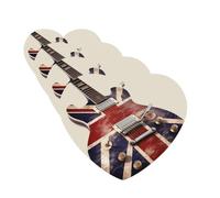 4 Pcs Car Air Fresheners Decorative Car Air Freshener Card Long Lasting Hanging Fragrance Scented Guitar British Flag Car Aromatherapy Tablets Rearview Mirror Pendant for Men Women