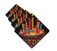 4 Pcs Car Air Fresheners Decorative Car Air Freshener Card Long Lasting Hanging Fragrance Scented Happy Birthday Big Cake Car Aromatherapy Tablets Rearview Mirror Pendant for Men Women