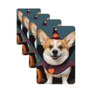 4 Pcs Car Air Fresheners Decorative Car Air Freshener Card Long Lasting Hanging Fragrance Scented Halloween Corgi Dog Witch Car Aromatherapy Tablets Rearview Mirror Pendant for Men Women