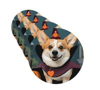 4 Pcs Car Air Fresheners Decorative Car Air Freshener Card Long Lasting Hanging Fragrance Scented Halloween Corgi Dog Witch Car Aromatherapy Tablets Rearview Mirror Pendant for Men Women