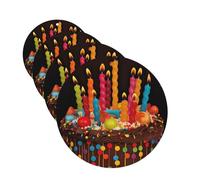 4 Pcs Car Air Fresheners Decorative Car Air Freshener Card Long Lasting Hanging Fragrance Scented Happy Birthday Big Cake Car Aromatherapy Tablets Rearview Mirror Pendant for Men Women