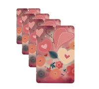 4 Pcs Car Air Fresheners Decorative Car Air Freshener Card Long Lasting Hanging Fragrance Scented Hearts and flowers Car Aromatherapy Tablets Rearview Mirror Pendant for Men Women