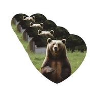 4 Pcs Car Air Fresheners Decorative Car Air Freshener Card Long Lasting Hanging Fragrance Scented Hi Bear Sit on the Lawn Car Aromatherapy Tablets Rearview Mirror Pendant for Men Women