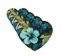 4 Pcs Car Air Fresheners Decorative Car Air Freshener Card Long Lasting Hanging Fragrance Scented Hibiscus Flowers Pattern Car Aromatherapy Tablets Rearview Mirror Pendant for Men Women