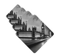 4 Pcs Car Air Fresheners Decorative Car Air Freshener Card Long Lasting Hanging Fragrance Scented Houses of parliament Car Aromatherapy Tablets Rearview Mirror Pendant for Men Women