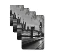 4 Pcs Car Air Fresheners Decorative Car Air Freshener Card Long Lasting Hanging Fragrance Scented Houses of parliament Car Aromatherapy Tablets Rearview Mirror Pendant for Men Women