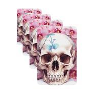 4 Pcs Car Air Fresheners Decorative Car Air Freshener Card Long Lasting Hanging Fragrance Scented Human Skull Flowers Car Aromatherapy Tablets Rearview Mirror Pendant for Men Women