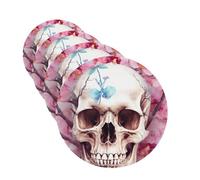 4 Pcs Car Air Fresheners Decorative Car Air Freshener Card Long Lasting Hanging Fragrance Scented Human Skull Flowers Car Aromatherapy Tablets Rearview Mirror Pendant for Men Women