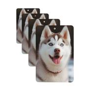 4 Pcs Car Air Fresheners Decorative Car Air Freshener Card Long Lasting Hanging Fragrance Scented Husky Piquant Dog Car Aromatherapy Tablets Rearview Mirror Pendant for Men Women