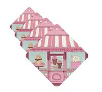 4 Pcs Car Air Fresheners Decorative Car Air Freshener Card Long Lasting Hanging Fragrance Scented Ice Cream Store Car Aromatherapy Tablets Rearview Mirror Pendant for Men Women