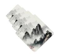 4 Pcs Car Air Fresheners Decorative Car Air Freshener Card Long Lasting Hanging Fragrance Scented Ink Painting Style Mountain Car Aromatherapy Tablets Rearview Mirror Pendant for Men Women