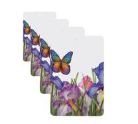 4 Pcs Car Air Fresheners Decorative Car Air Freshener Card Long Lasting Hanging Fragrance Scented Iris Flower Butterfly Car Aromatherapy Tablets Rearview Mirror Pendant for Men Women
