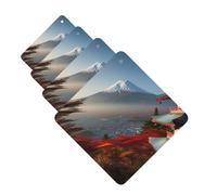 4 Pcs Car Air Fresheners Decorative Car Air Freshener Card Long Lasting Hanging Fragrance Scented Japan Mount Fuji Landscape Car Aromatherapy Tablets Rearview Mirror Pendant for Men Women