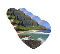 4 Pcs Car Air Fresheners Decorative Car Air Freshener Card Long Lasting Hanging Fragrance Scented Kauai Hawaii Seashore Car Aromatherapy Tablets Rearview Mirror Pendant for Men Women