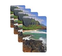 4 Pcs Car Air Fresheners Decorative Car Air Freshener Card Long Lasting Hanging Fragrance Scented Kauai Hawaii Seashore Car Aromatherapy Tablets Rearview Mirror Pendant for Men Women