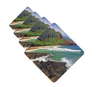 4 Pcs Car Air Fresheners Decorative Car Air Freshener Card Long Lasting Hanging Fragrance Scented Kauai Hawaii Seashore Car Aromatherapy Tablets Rearview Mirror Pendant for Men Women