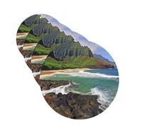 4 Pcs Car Air Fresheners Decorative Car Air Freshener Card Long Lasting Hanging Fragrance Scented Kauai Hawaii Seashore Car Aromatherapy Tablets Rearview Mirror Pendant for Men Women