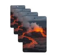 4 Pcs Car Air Fresheners Decorative Car Air Freshener Card Long Lasting Hanging Fragrance Scented Kilauea Volcano Car Aromatherapy Tablets Rearview Mirror Pendant for Men Women