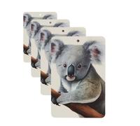 4 Pcs Car Air Fresheners Decorative Car Air Freshener Card Long Lasting Hanging Fragrance Scented Koala and Butterfly Car Aromatherapy Tablets Rearview Mirror Pendant for Men Women