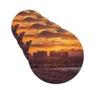 4 Pcs Car Air Fresheners Decorative Car Air Freshener Card Long Lasting Hanging Fragrance Scented Las Vegas Sunset Car Aromatherapy Tablets Rearview Mirror Pendant for Men Women