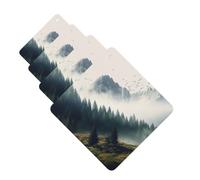 4 Pcs Car Air Fresheners Decorative Car Air Freshener Card Long Lasting Hanging Fragrance Scented Landscape Mountain Car Aromatherapy Tablets Rearview Mirror Pendant for Men Women