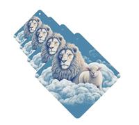 4 Pcs Car Air Fresheners Decorative Car Air Freshener Card Long Lasting Hanging Fragrance Scented Lamb with A Lion On The Clouds Car Aromatherapy Tablets Rearview Mirror Pendant for Men Women