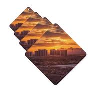 4 Pcs Car Air Fresheners Decorative Car Air Freshener Card Long Lasting Hanging Fragrance Scented Las Vegas Sunset Car Aromatherapy Tablets Rearview Mirror Pendant for Men Women
