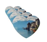 4 Pcs Car Air Fresheners Decorative Car Air Freshener Card Long Lasting Hanging Fragrance Scented Lake Geneva Switzerland Car Aromatherapy Tablets Rearview Mirror Pendant for Men Women