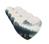 4 Pcs Car Air Fresheners Decorative Car Air Freshener Card Long Lasting Hanging Fragrance Scented Landscape Mountain Car Aromatherapy Tablets Rearview Mirror Pendant for Men Women