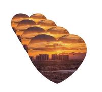 4 Pcs Car Air Fresheners Decorative Car Air Freshener Card Long Lasting Hanging Fragrance Scented Las Vegas Sunset Car Aromatherapy Tablets Rearview Mirror Pendant for Men Women