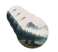 4 Pcs Car Air Fresheners Decorative Car Air Freshener Card Long Lasting Hanging Fragrance Scented Landscape Mountain Car Aromatherapy Tablets Rearview Mirror Pendant for Men Women